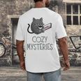 Cozy Mysteries Coffee And Novel For Book Lovers Men's Back Print T-Shirt Cozy Mysteries Coffee And Novel For Book Lovers Men's Back Print T-Shirt