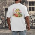 Crocodile Reading Book Watercolor Flowers Kids Men's Back Print T-Shirt Crocodile Reading Book Watercolor Flowers Kids Men's Back Print T-Shirt