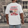 Cupid's Favorite Math Teacher Valentine Reading Book Women Men's Back Print T-Shirt Cupid's Favorite Math Teacher Valentine Reading Book Women Men's Back Print T-Shirt