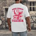 Cupid's Favorite Teacher Valentines Day Heart Book Lover Men's Back Print T-Shirt