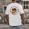 Cute Cat Fall In Love With Reading Book Cat Lover Librarian Men's Back Print T-Shirt Cute Cat Fall In Love With Reading Book Cat Lover Librarian Men's Back Print T-Shirt