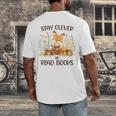 Cute Fox Stay Clever Read Books For Librarian Or Bookworm Men's Back Print T-Shirt