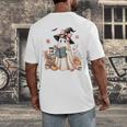 Cute Ghost Reading Book Librarian Book Lover Men's Back Print T-Shirt Cute Ghost Reading Book Librarian Book Lover Men's Back Print T-Shirt