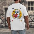 Cute Ghost Reading Book Retro Halloween Librarian Men's Back Print T-Shirt Cute Ghost Reading Book Retro Halloween Librarian Men's Back Print T-Shirt
