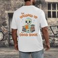 Cute Halloween Teacher Librarian Mummy Reading Books Men's Back Print T-Shirt