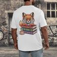 Cute Nerdy Fox Read Books Be Kind Stay Weird Book Club Premium Tri-Blend Men's Back Print T-Shirt