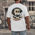 Cute Panda Reading Book Under Moon Bookworm Coffee Lover Men's Back Print T-Shirt