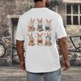 Cute Teacher Bunny Rabbit Reading Easter Bunnies Book Lovers Men's Back Print T-Shirt Cute Teacher Bunny Rabbit Reading Easter Bunnies Book Lovers Men's Back Print T-Shirt