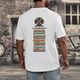 Cute Wiener Dog Dachshund Reading On Pile Of Books Men's Back Print T-Shirt Cute Wiener Dog Dachshund Reading On Pile Of Books Men's Back Print T-Shirt