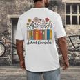 Cute Wildflower Book School Counseling Life School Counselor Men's Back Print T-Shirt Cute Wildflower Book School Counseling Life School Counselor Men's Back Print T-Shirt