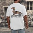 Dachshund Dog Dachshund Decor Books Nerds Dachshund Men's Back Print T-Shirt
