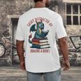 Dark Romance Romantasy Easily Distracted By Dragons & Books Men's Back Print T-Shirt Dark Romance Romantasy Easily Distracted By Dragons & Books Men's Back Print T-Shirt