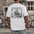 Defend Your Local Public Library Cat Knight Book Lover Men's Back Print T-Shirt Defend Your Local Public Library Cat Knight Book Lover Men's Back Print T-Shirt