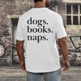 Dogs Books Naps Lovers Men's Back Print T-Shirt