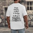 Dogs Plants Coffee Books Book Lover Dog Lover Reading Men's Back Print T-Shirt