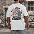 Easily Distracted By Books Read Goose Lover Bookworm Reading Men's Back Print T-Shirt Easily Distracted By Books Read Goose Lover Bookworm Reading Men's Back Print T-Shirt