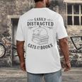 Easily Distracted By Cats And Books For Women Men's Back Print T-Shirt Easily Distracted By Cats And Books For Women Men's Back Print T-Shirt