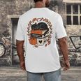 Fall Book Teacher Cat Books Halloween Autumn Librarian Men's Back Print T-Shirt