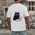 First Of All I’m A Delight Cute Cat Books Coffee Humor Men's Back Print T-Shirt