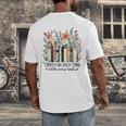 Floral Book There's No Such Thing As Too Many Book Lover Men's Back Print T-Shirt