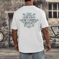 Floral “Read Return Repeat” Book Lovers Readers Librarians Men's Back Print T-Shirt