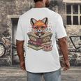 Fox Read Books Be Kind Stay Weird Reader Cute Nerd Bookworm Men's Back Print T-Shirt Fox Read Books Be Kind Stay Weird Reader Cute Nerd Bookworm Men's Back Print T-Shirt
