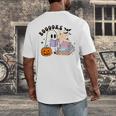 Ghost Reading Halloween Women Teacher Book Lover Men's Back Print T-Shirt Ghost Reading Halloween Women Teacher Book Lover Men's Back Print T-Shirt