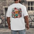 Gingerbread Reading Book Lovers Christmas Bookworm Librarian Premium Men's Back Print T-Shirt