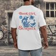 Girl Reading Book Summer Beach Vacation For Book Lover Men's Back Print T-Shirt Girl Reading Book Summer Beach Vacation For Book Lover Men's Back Print T-Shirt