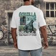 Godzilla Ocean Scene Comic Book Illustration Movie Monster Men's Back Print T-Shirt