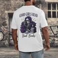 Good Girls Read Bad Books Sarcastic Skeleton Goth Skull Men's Back Print T-Shirt Good Girls Read Bad Books Sarcastic Skeleton Goth Skull Men's Back Print T-Shirt