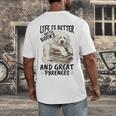 Great Pyrenees Dog Breed Life Is Better With Books And Great Men's Back Print T-Shirt Great Pyrenees Dog Breed Life Is Better With Books And Great Men's Back Print T-Shirt