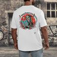 Grim Reaper Reads a Book Men's Back Print T-Shirt