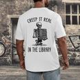 Halloween Skeleton Pun Book Lover Library Joke Men's Back Print T-Shirt