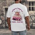 Where Hearts Groovy Meet Stories Coffee Books Valentines Day Men's Back Print T-Shirt Where Hearts Groovy Meet Stories Coffee Books Valentines Day Men's Back Print T-Shirt