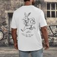 I'm Late I'm Late Rabbit From Alice Wonderland Book Men's Back Print T-Shirt I'm Late I'm Late Rabbit From Alice Wonderland Book Men's Back Print T-Shirt