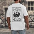 Introvert Apparel Emporium Mothman Tarot Card Antisocial Butterfly Cryptozoologist -Adults Grey Men's Back Print T-Shirt
