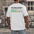 Introvert Cute My Social Battery Men's Back Print T-Shirt