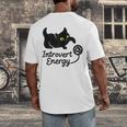 Introvert Energy Cat Love Cat Meme Men's Back Print T-Shirt