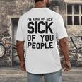 Introvert Men Women Sarcastic Saying Sick Of People Men's Back Print T-Shirt