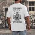 Introvert Read Spicy Books Lover Bookworm Skeleton Reading Men's Back Print T-Shirt Introvert Read Spicy Books Lover Bookworm Skeleton Reading Men's Back Print T-Shirt