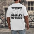 It's Way Too Peopley Outside Anti Social Introvert Men's Back Print T-Shirt