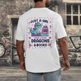 Just A Girl Who Loves Dragons And Books Lover Reading Book Men's Back Print T-Shirt Just A Girl Who Loves Dragons And Books Lover Reading Book Men's Back Print T-Shirt
