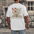 Just One More Chapter Open Book Flowers Men's Back Print T-Shirt