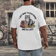 I Just Want To Read Books And Pet Cats Raglan Baseball Tee Men's Back Print T-Shirt I Just Want To Read Books And Pet Cats Raglan Baseball Tee Men's Back Print T-Shirt