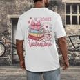 Librarian Books Are My Valentine Teacher Valentines Teach Men's Back Print T-Shirt