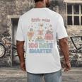 Little Miss 100 Days Smarter Cute Goose Reading Books Girls Men's Back Print T-Shirt