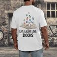 Live Laugh & Love Books Reading Butterfly Book Lover Bookish Premium Men's Back Print T-Shirt Live Laugh & Love Books Reading Butterfly Book Lover Bookish Premium Men's Back Print T-Shirt