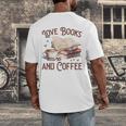 Love Books And Coffee Books Reading Coffee Drinking Men's Back Print T-Shirt Love Books And Coffee Books Reading Coffee Drinking Men's Back Print T-Shirt