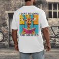 Love Reading And Giraffes Cute Giraffe Reading Book Lovers Men's Back Print T-Shirt